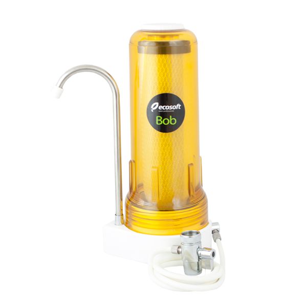Countertop water filter with carbon block made in USA. BOB MANGO